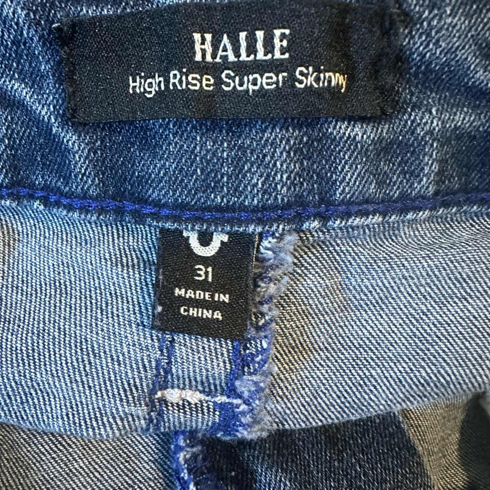 True Religion Blue Women’s Halle High-Rise Super Skinny Jeans - Picture 5 of 7